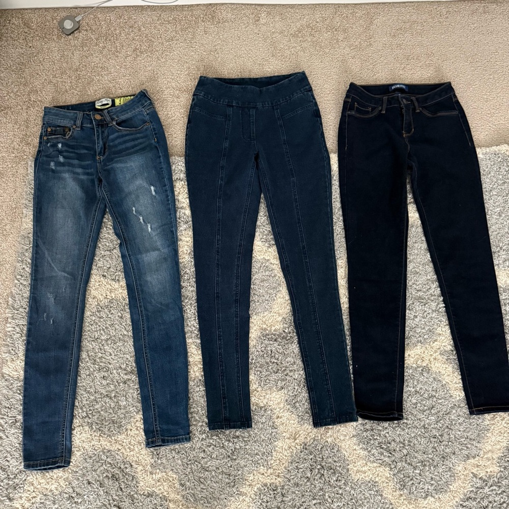 Women's Blue Jeans Set 3 pairs size 3